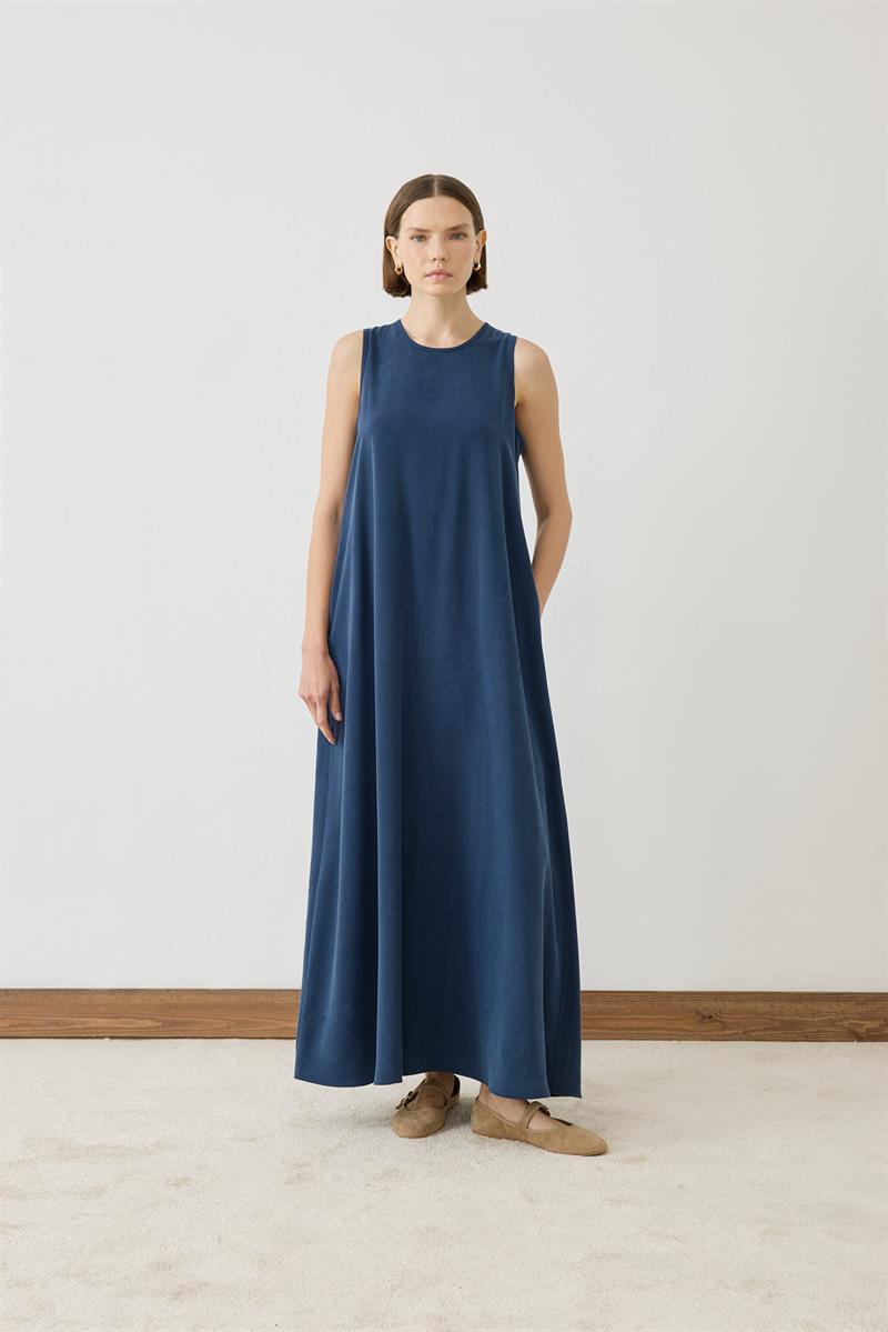 MİORİ ROME TENSEL CEKET ELBİSE İNDİGO