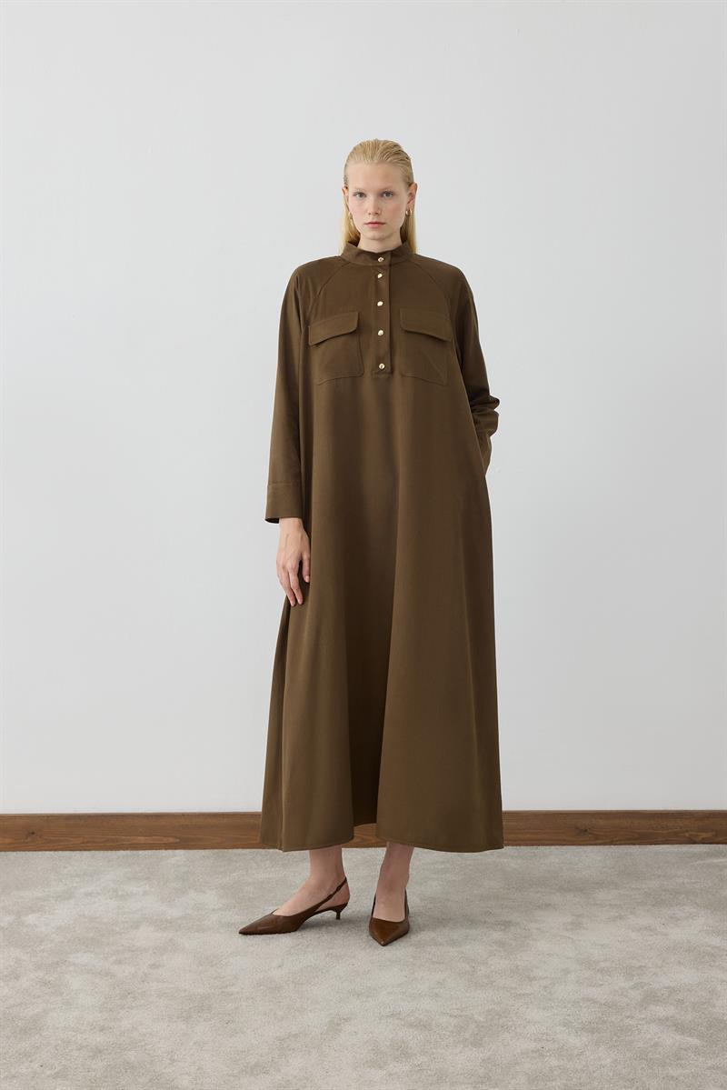 MIORI SILVA TENCEL DRESS KHAKI