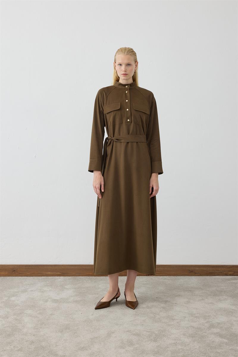 MIORI SILVA TENCEL DRESS KHAKI
