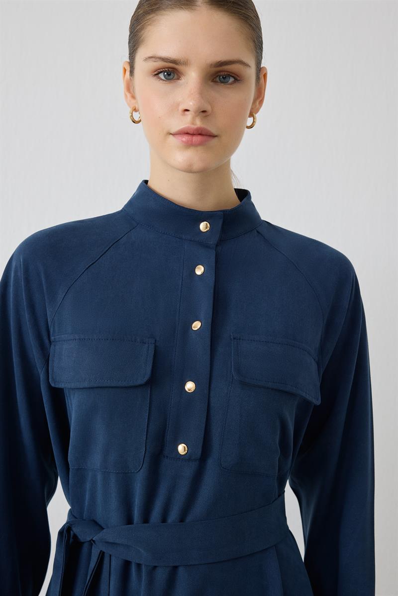 MIORI SILVA TENCEL DRESS INDIGO