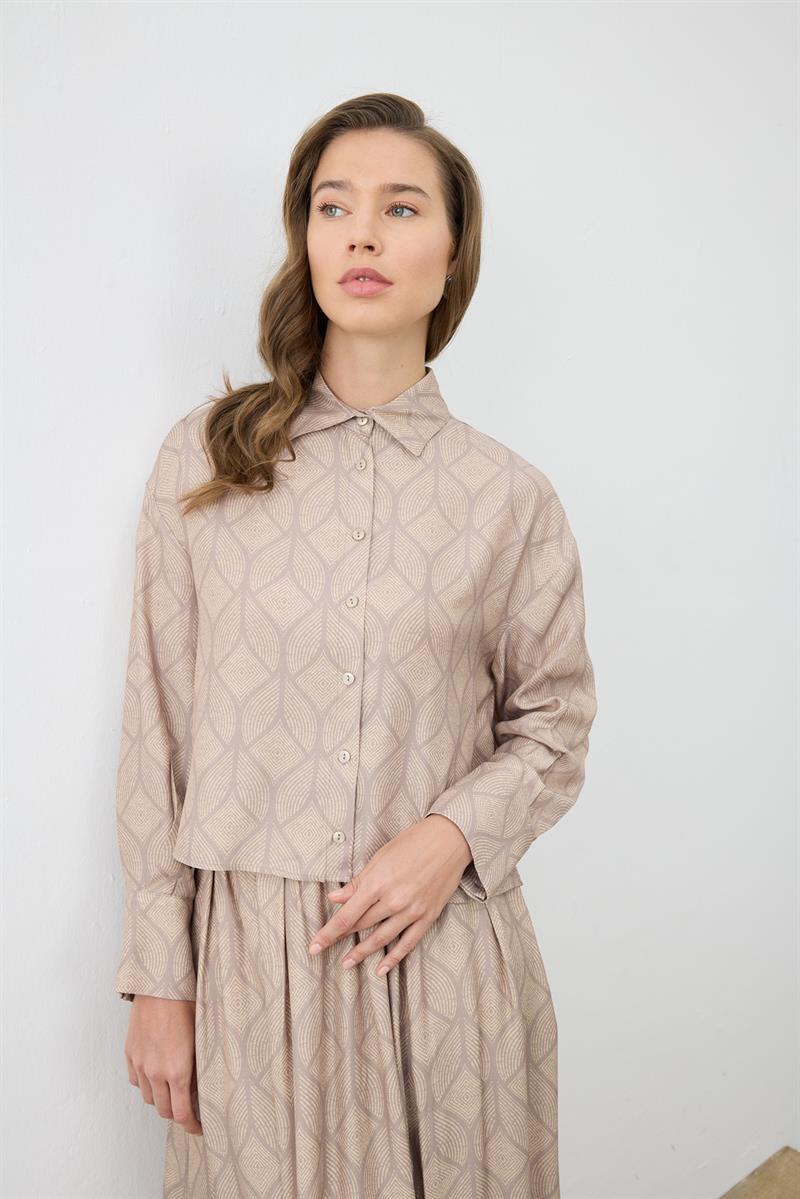 MIORI TORINO RAYON VISCOSE SKIRT SET MINK