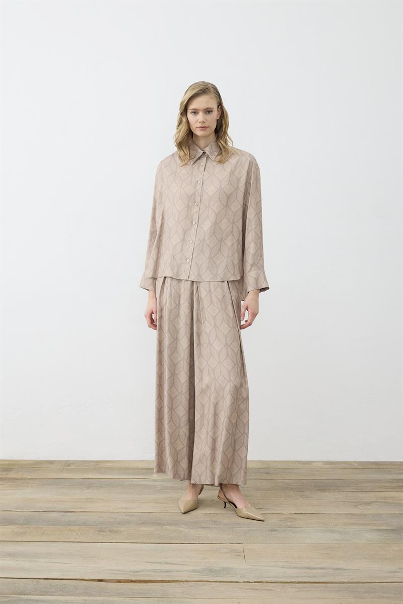 MIORI TORINO RAYON VISCOSE PANTS SET MINK