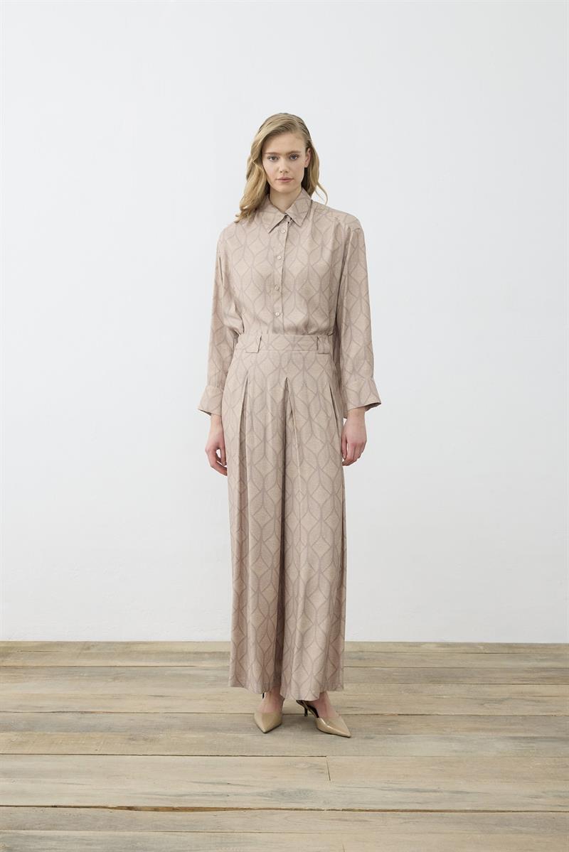 MIORI TORINO RAYON VISCOSE PANTS SET MINK