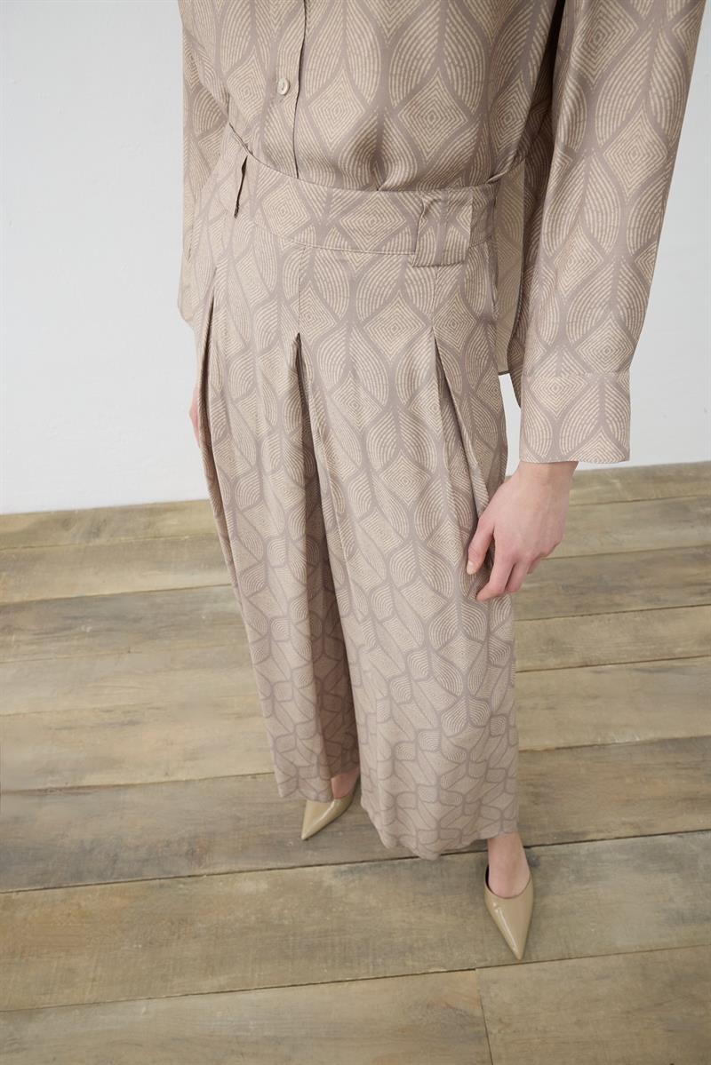 MIORI TORINO RAYON VISCOSE PANTS SET MINK