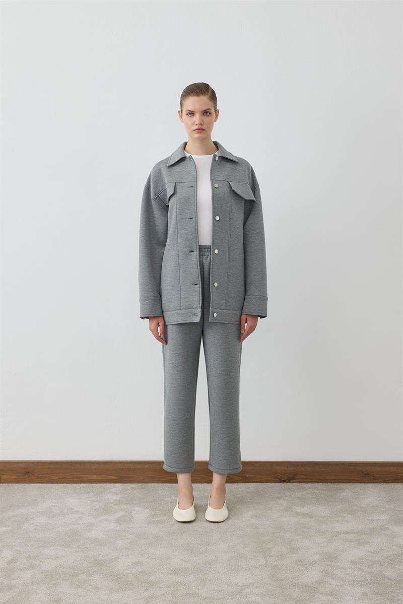 MIORI VENA SCUBA PANTS SET GRAY MELANGE