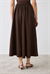 MIRA SCUBA BOTTOM PANEL FLARED SKIRT DARK BROWN