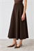 MIRA SCUBA BOTTOM PANEL FLARED SKIRT DARK BROWN