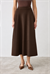MIRA SCUBA BOTTOM PANEL FLARED SKIRT DARK BROWN