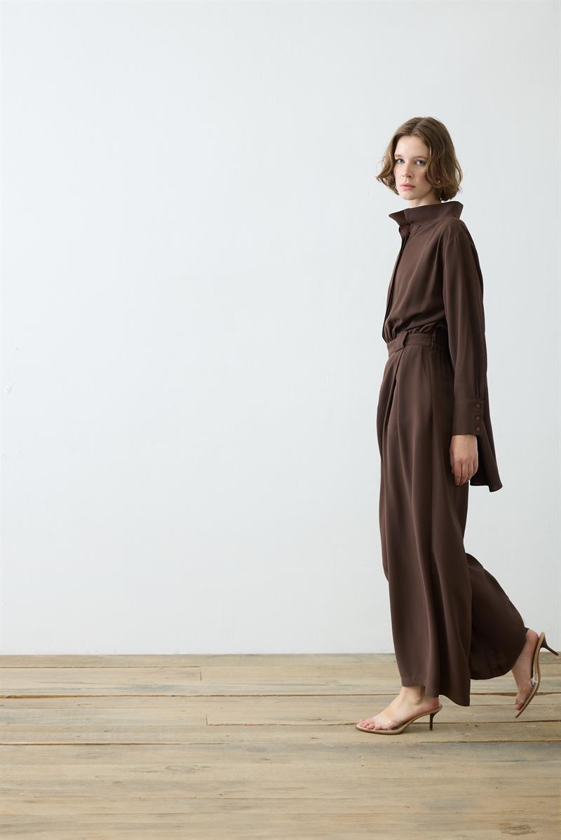 MONİCA KREP TULUM KOYU KAHVE