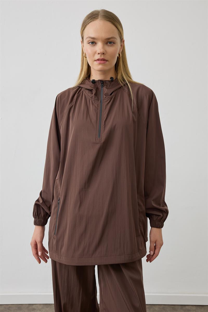 MOVE SPOR YAĞMURLUK SWEATSHİRT KAHVE