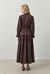NARİA BÜZGÜ DETAY POPLİN ELBİSE KAHVE