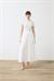 NATURAL %100 LINEN FLARED SKIRT WHITE