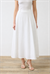 NATURAL %100 LINEN FLARED SKIRT WHITE