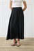 NATURAL %100 LINEN FLARED SKIRT BLACK