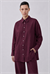 NATURAL %100 LINEN PANTS SET BURGUNDY
