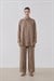 NATURAL %100 LINEN PANTS SET ETOUPE