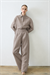 NATURAL %100 KETEN PİLE DETAYLI PANTOLON TAKIM ETUP
