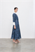NAVY LYOCELL DESENLİ ELBİSE LACİVERT