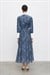 NAVY LYOCELL DESENLİ ELBİSE LACİVERT