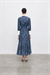 NAVY LYOCELL DESENLİ ELBİSE LACİVERT