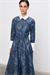 NAVY LYOCELL DESENLİ ELBİSE LACİVERT