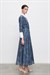 NAVY LYOCELL DESENLİ ELBİSE LACİVERT