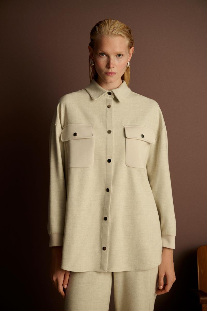 NEVA ÖRME DETAYLI PANTOLON TAKIM GRİ