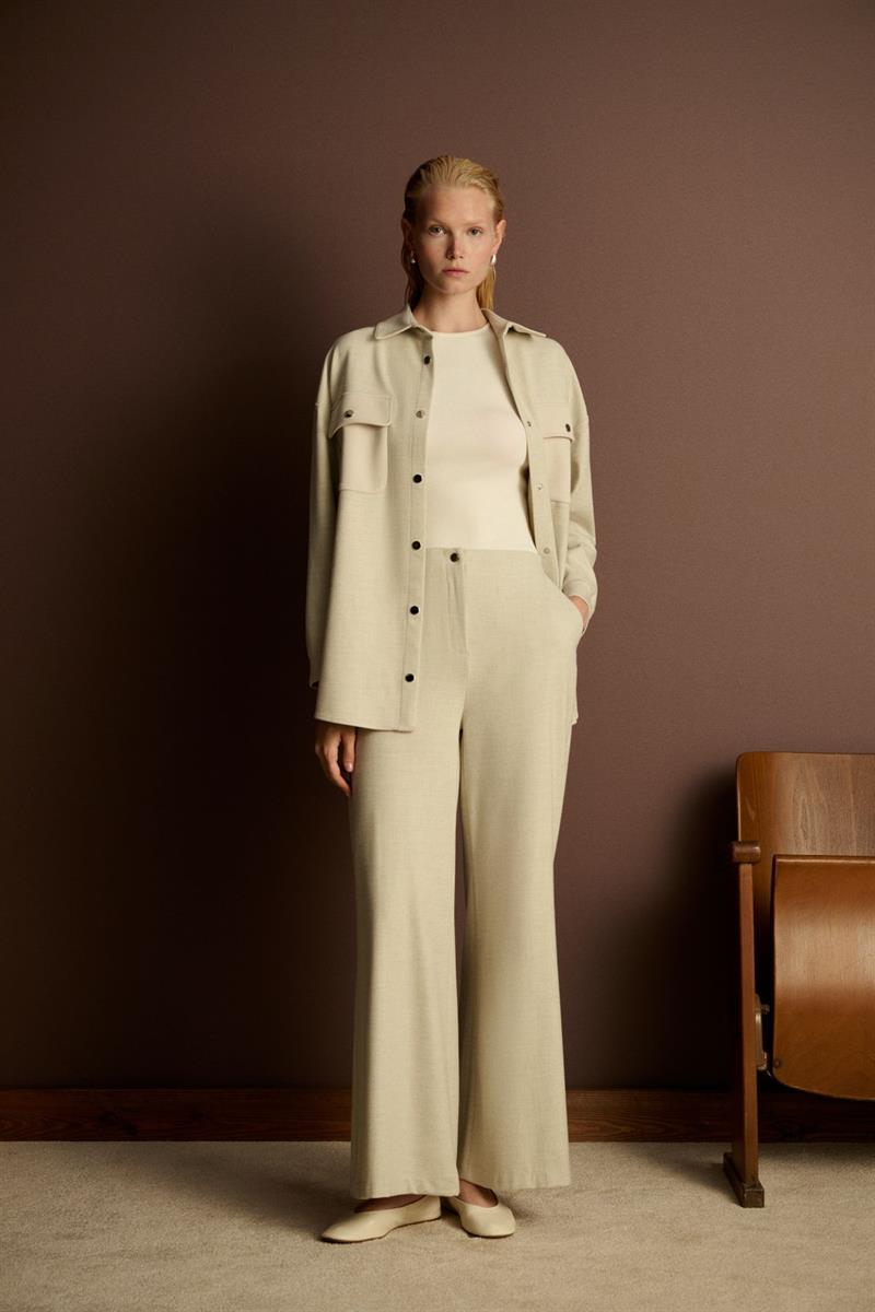 NEVA ÖRME DETAYLI PANTOLON TAKIM GRİ