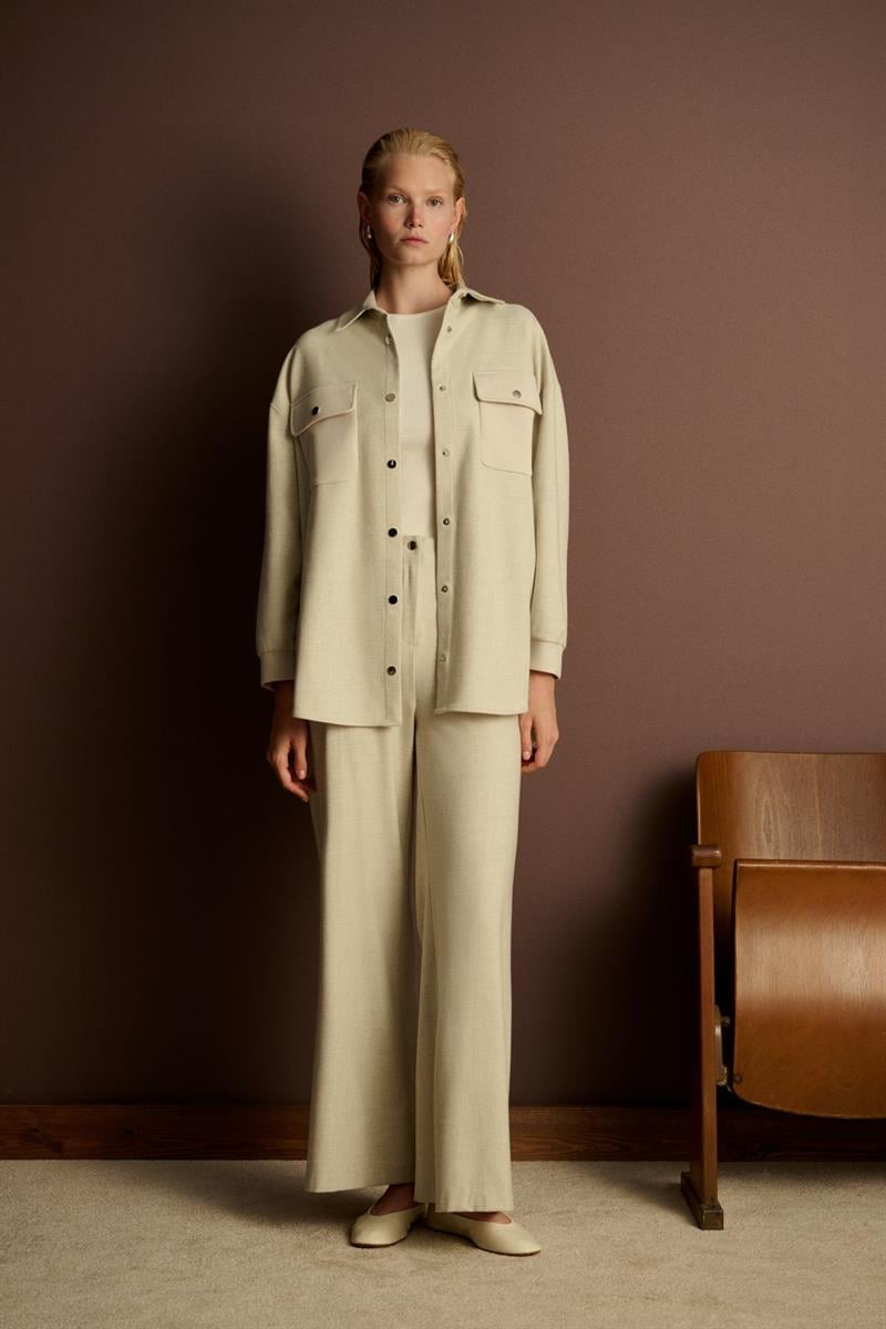 NEVA ÖRME DETAYLI PANTOLON TAKIM GRİ