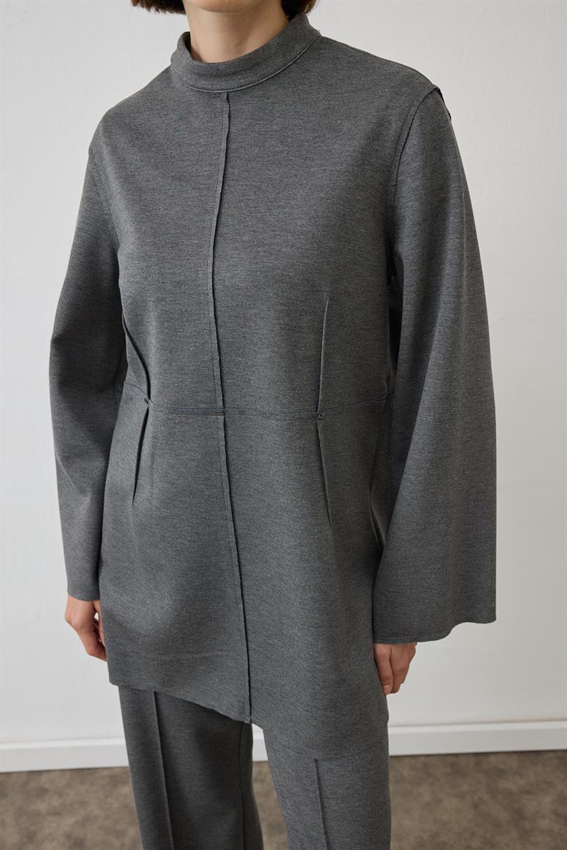 NORA DİKİŞ DETAYLI ÖRME TAKIM ANTRASİT