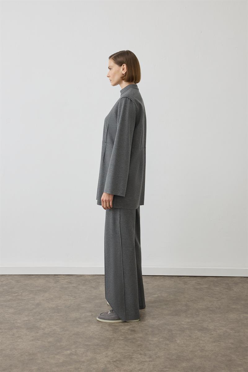 NORA DİKİŞ DETAYLI ÖRME TAKIM ANTRASİT