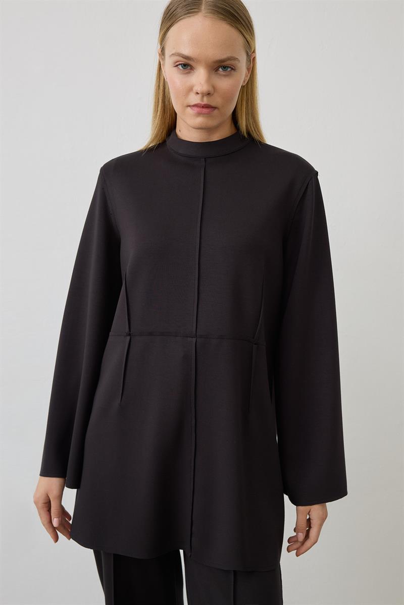 NORA DİKİŞ DETAYLI ÖRME TAKIM SİYAH