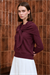 NORA SHAWL DETAILED VISCOSE KNITWEAR SWEATER BURGUNDY