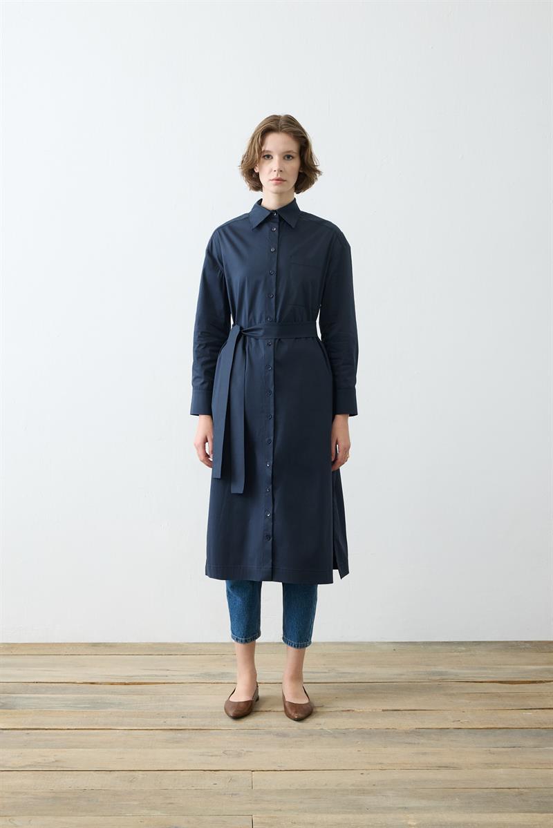 NOVA UZUN GÖMLEK LACİVERT