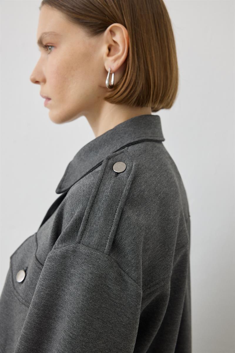 OLIVE CEPLİ ÖRME TAKIM ANTRASİT