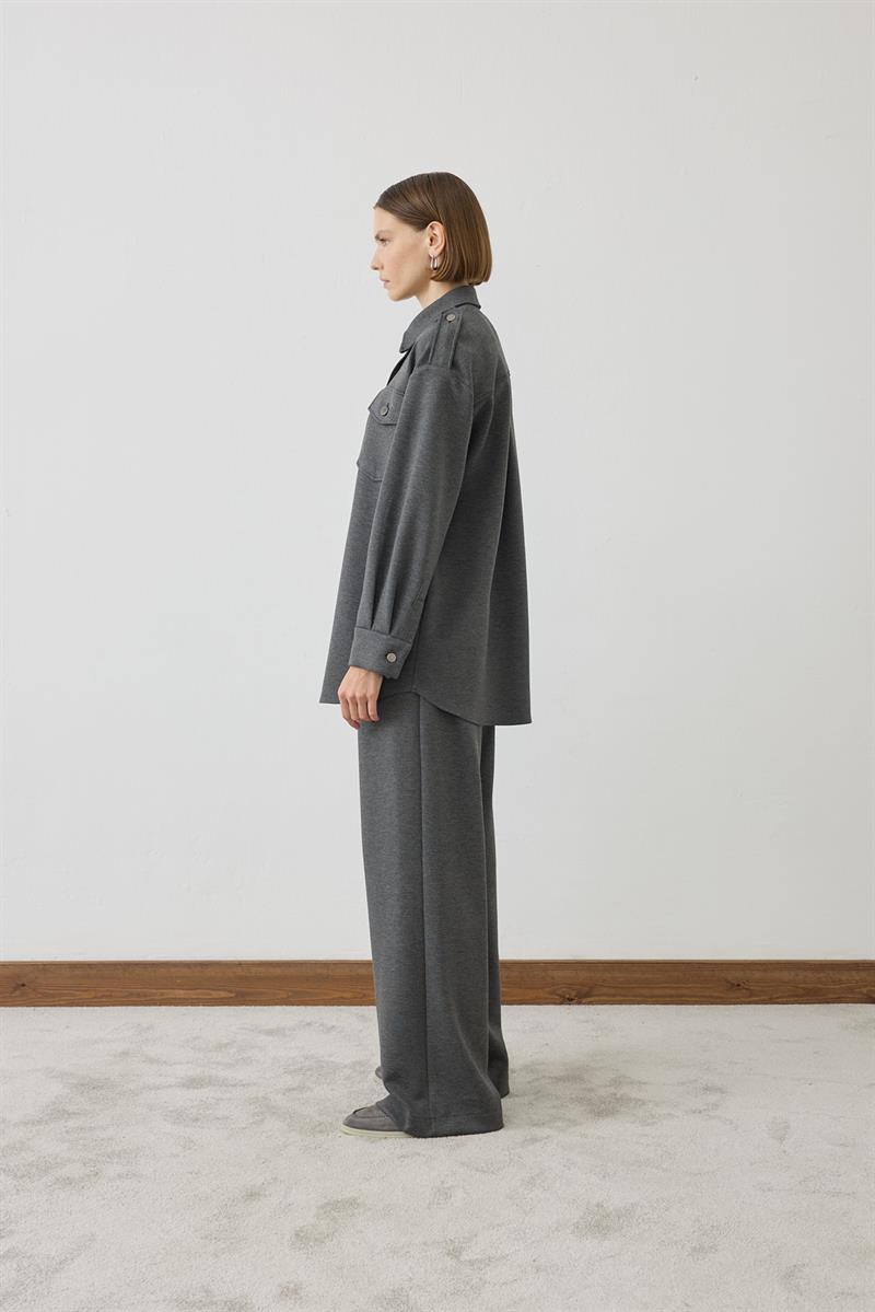 OLIVE CEPLİ ÖRME TAKIM ANTRASİT