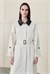 ORLA LEATHER COLLARED TRENCH COAT BEIGE