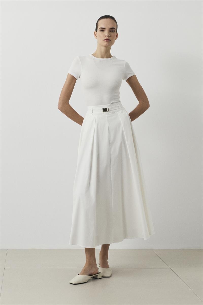 PARİS KOTON ETEK BEYAZ