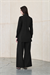 PEPLUM GABARDİN PANTOLON TAKIM SİYAH