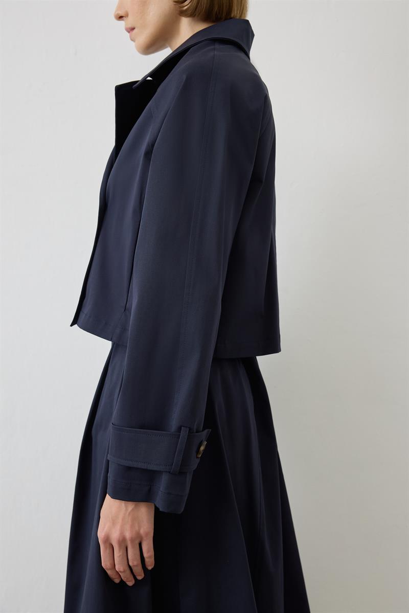 PERRY KISA TRENÇKOT LACİVERT