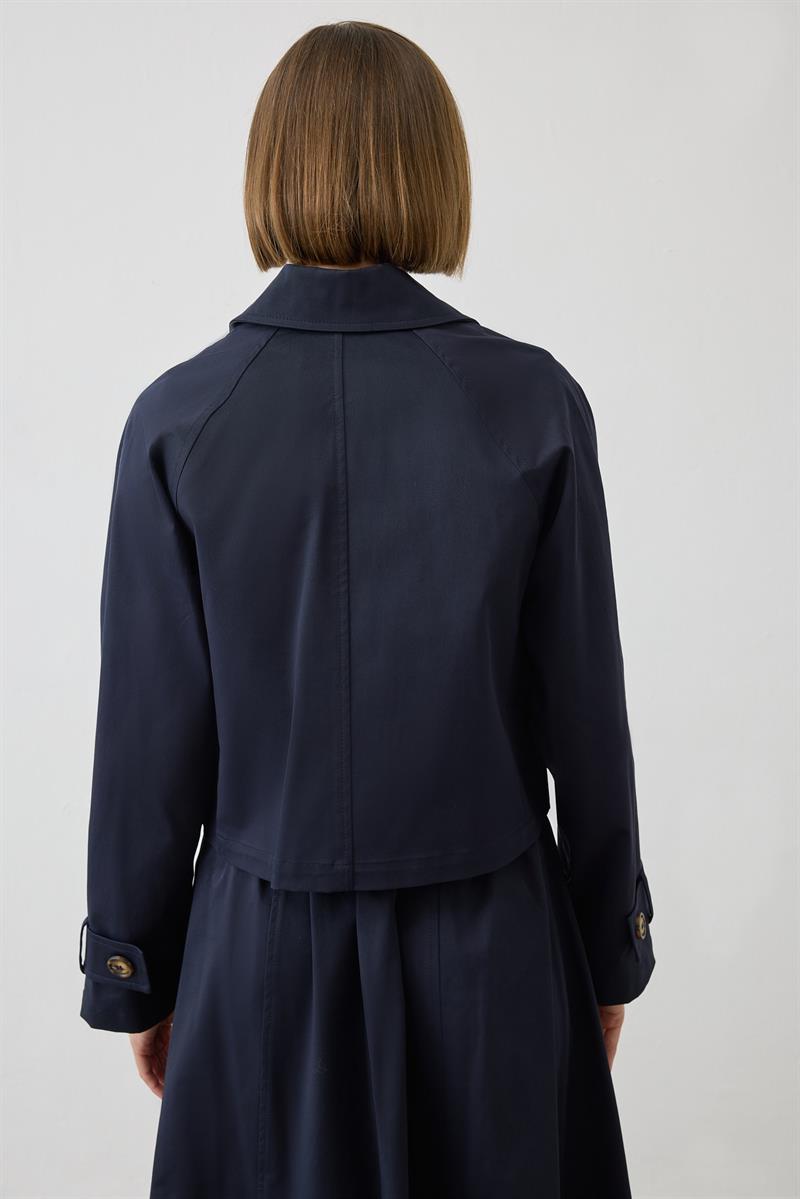 PERRY KISA TRENÇKOT LACİVERT