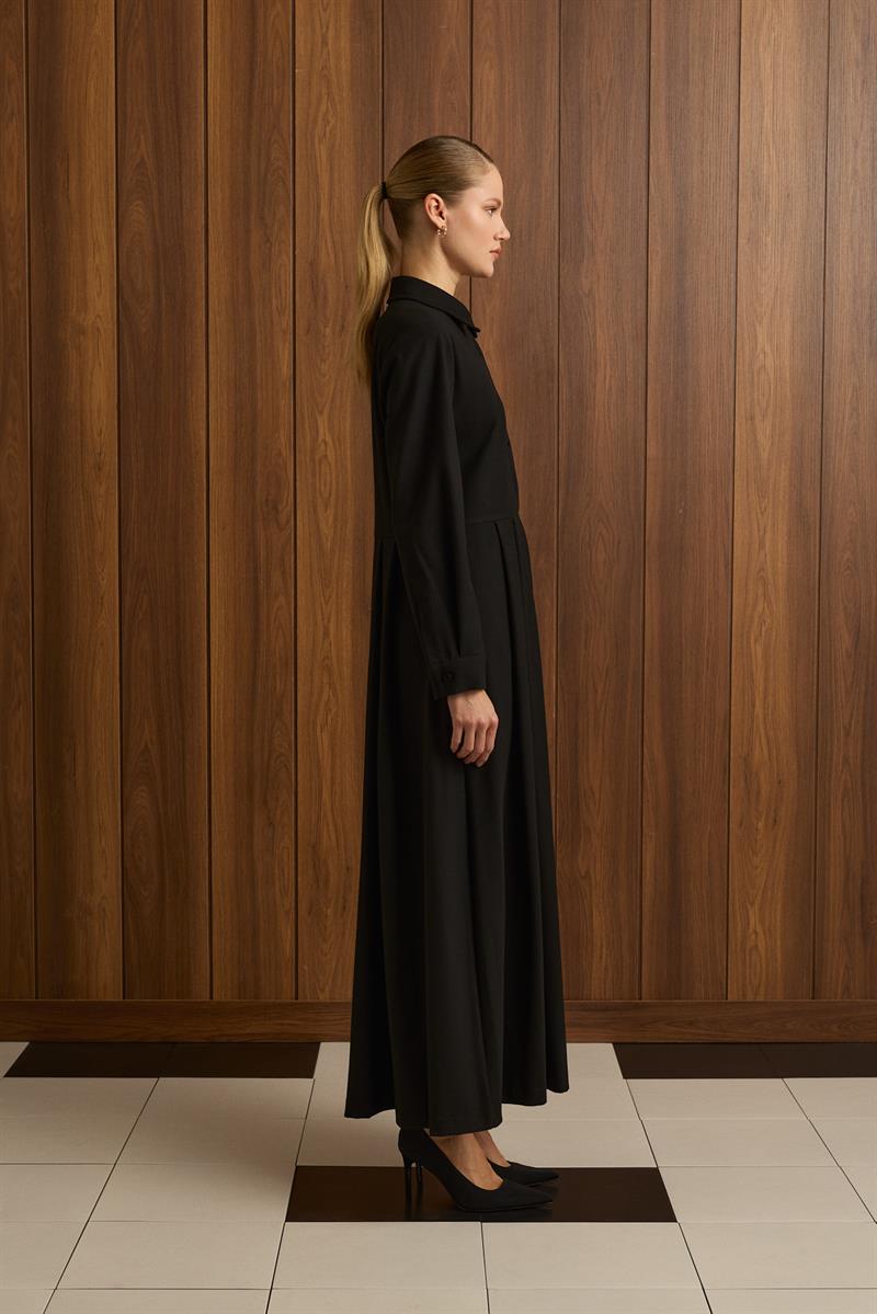PETRA PLEAT DETAILED DRESS BLACK