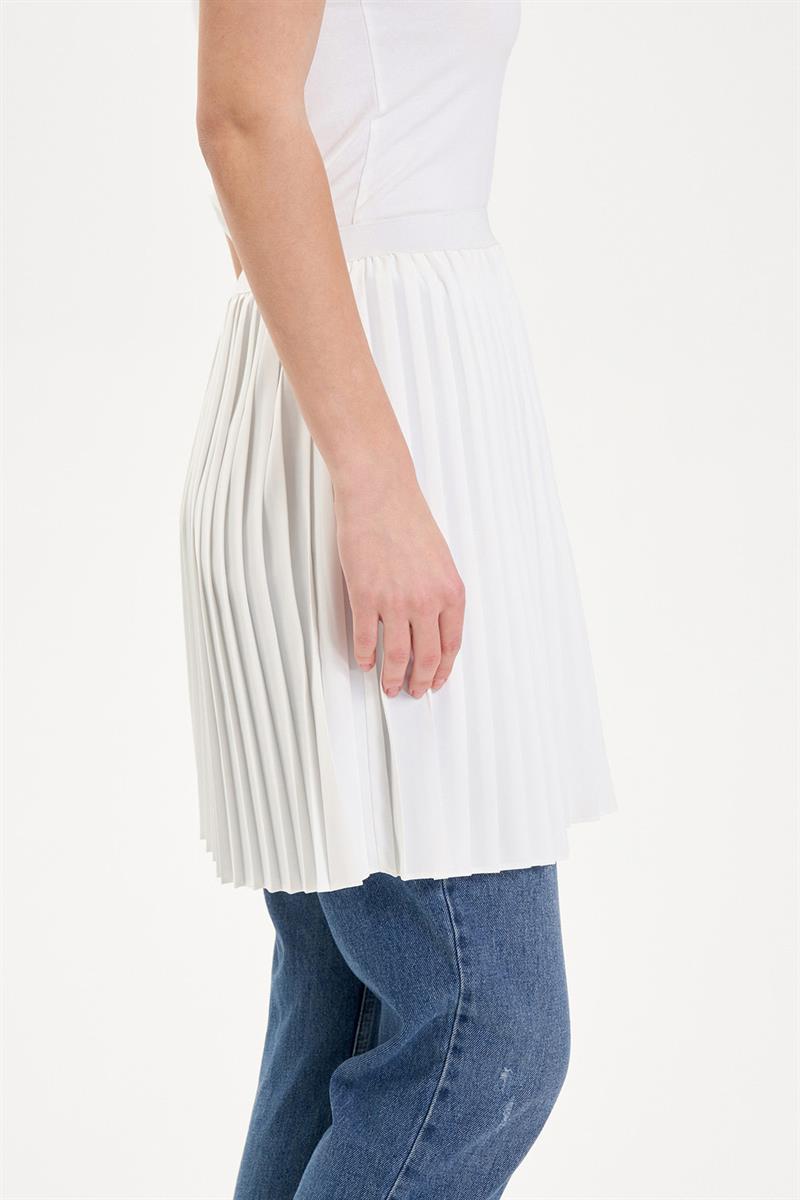 PLİSELİ KREP YARIM İÇLİK BEYAZ