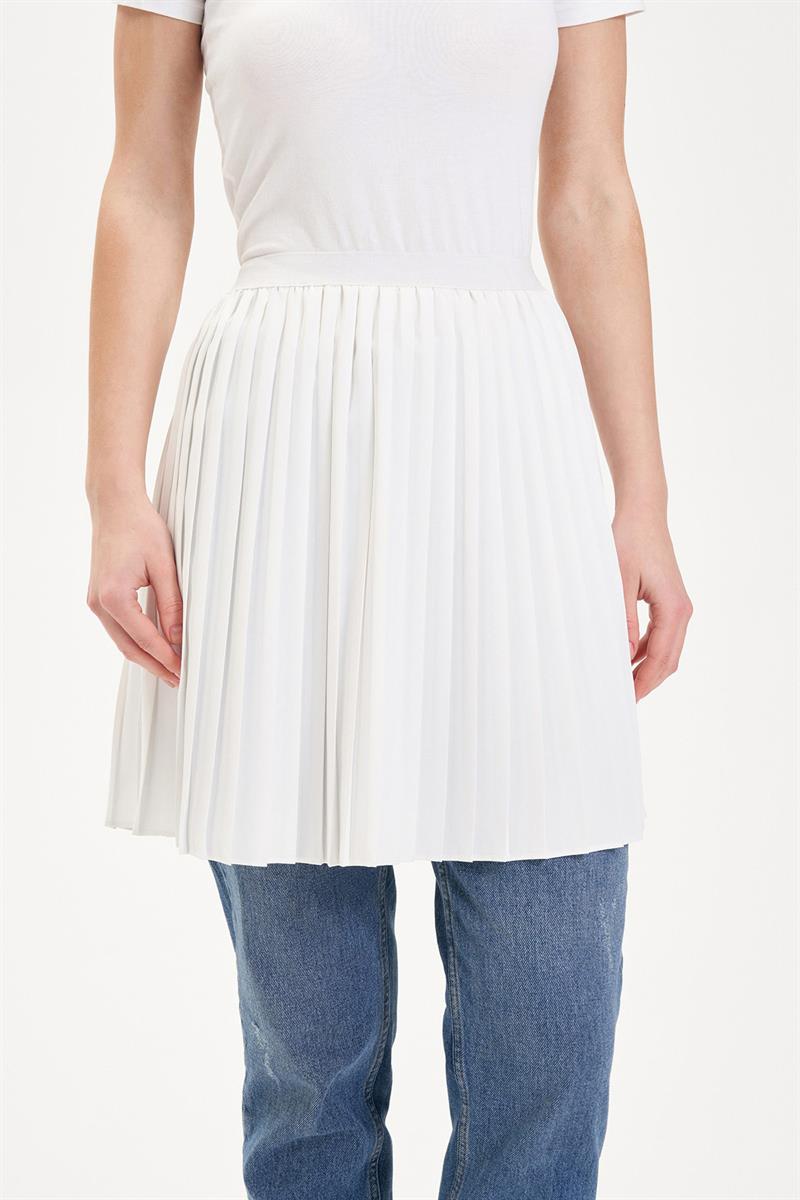 PLİSELİ KREP YARIM İÇLİK BEYAZ