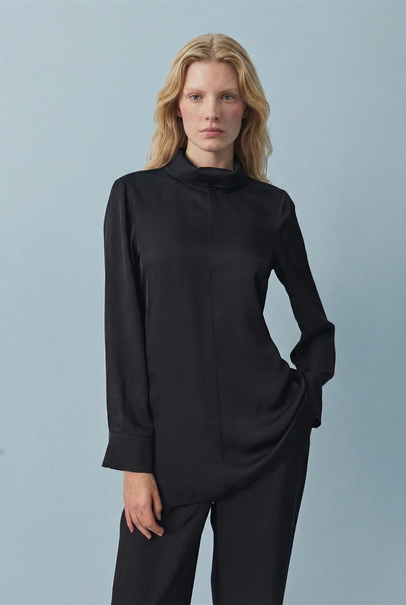 POLEN ASETAT CEKET PANTOLON TAKIM SİYAH