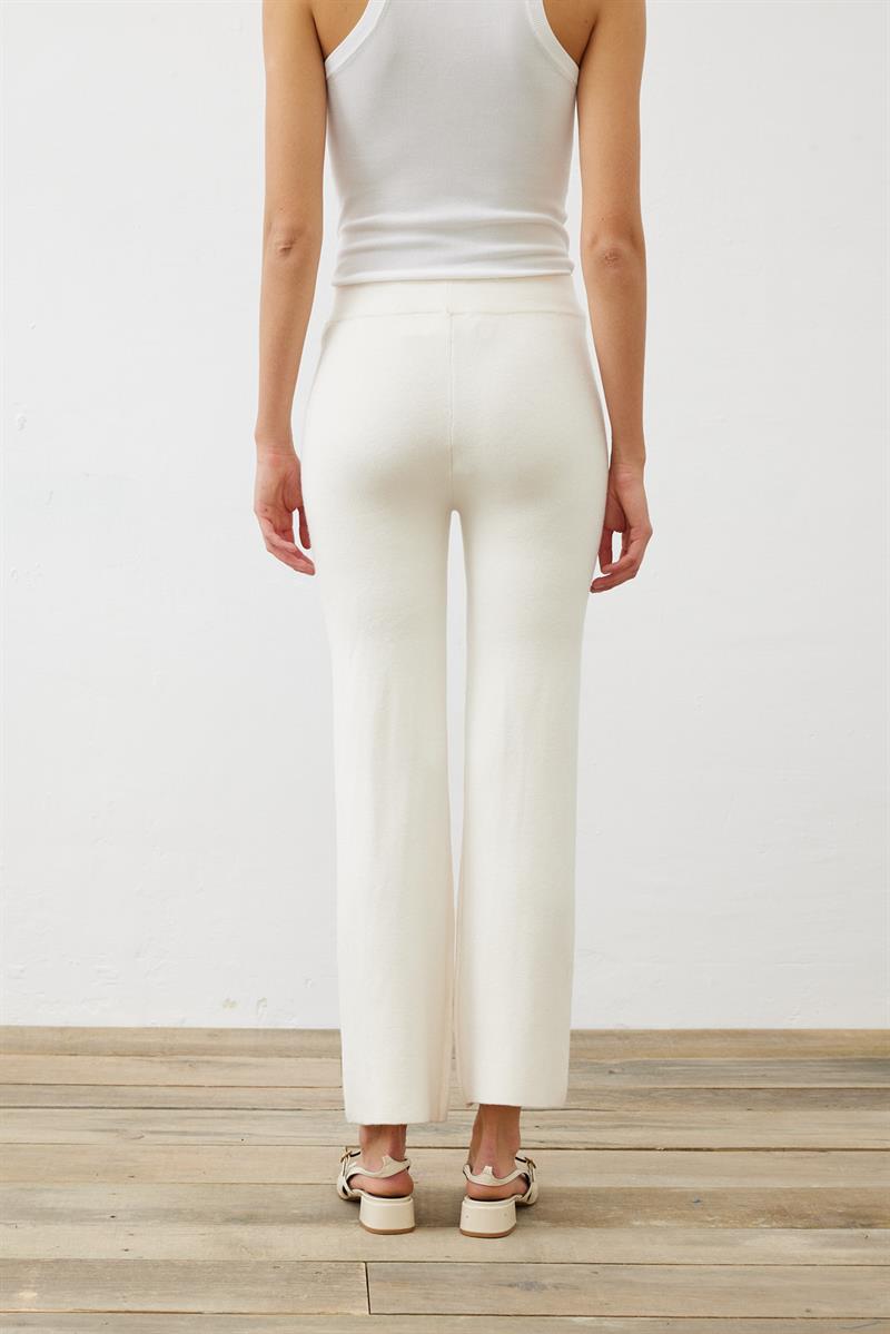 PREMIUM SELECTION TRİKO BOL PAÇA PANTOLON EKRU
