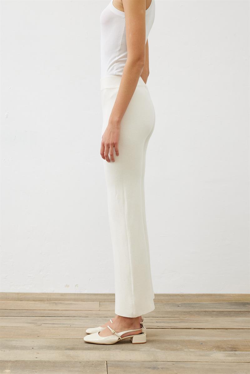 PREMIUM SELECTION TRİKO BOL PAÇA PANTOLON EKRU