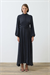 PRIME WASHED SILK BUTTONED BELT DRESS BLACK