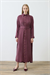 PRIME WASHED SILK SHIRT DRESS BURGUNDY