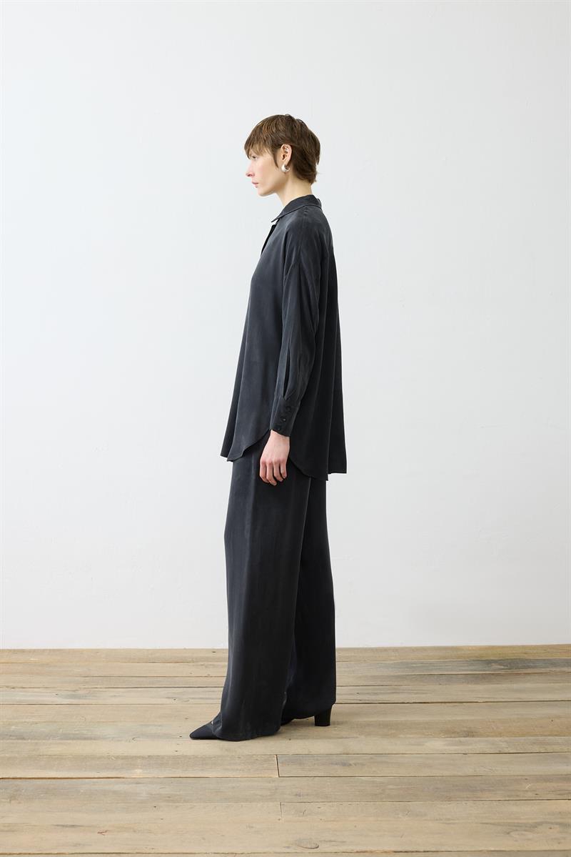 PRIME WASHED SILK PANTS SET BLACK